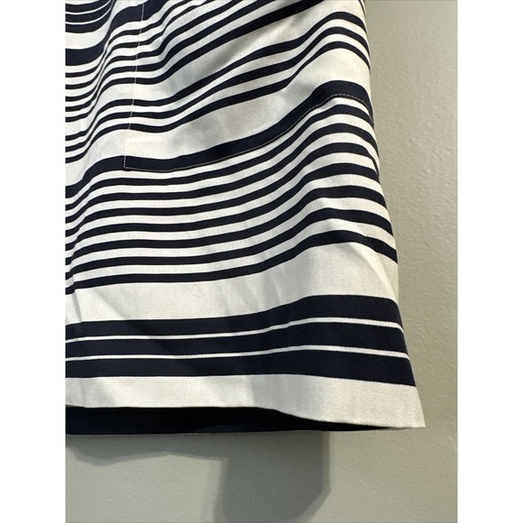 J.Crew Silk Twill Black Beige and Black Stripe Dress W/ Front Pockets, size 8 - Picture 7 of 15